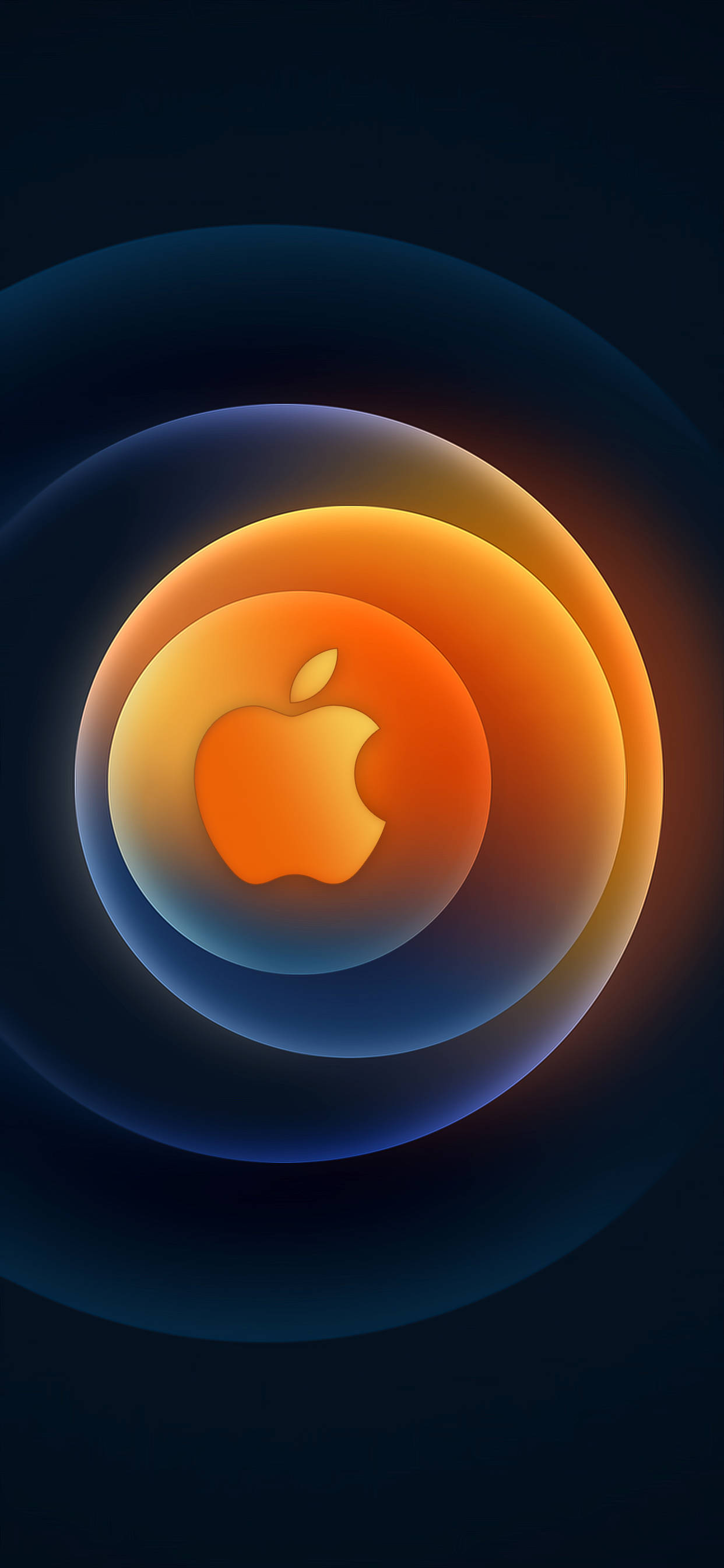 Оранжев кръгъл логотип на Apple Тапет