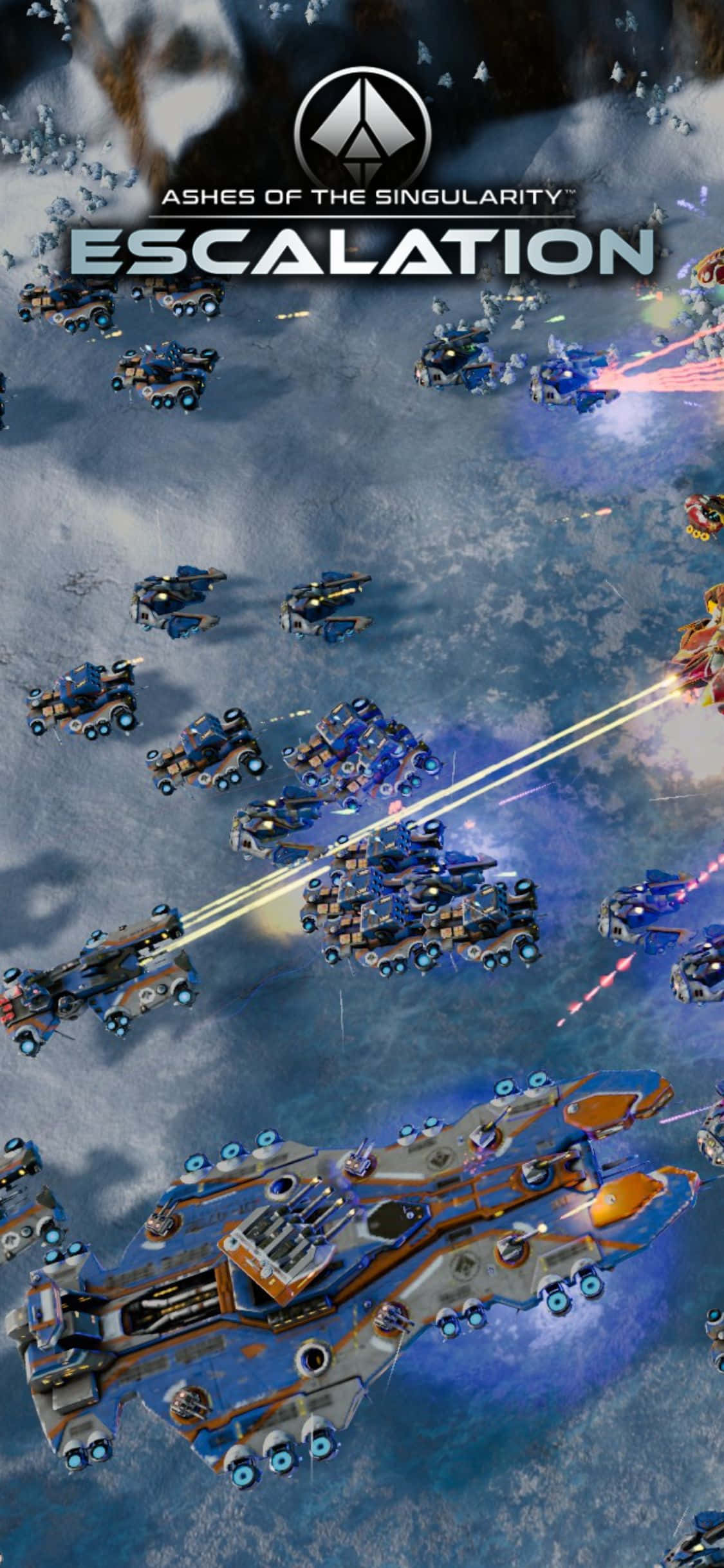Проверете стратегическите си умения в Ashes Of The Singularity Escalation на iPhone X Тапет