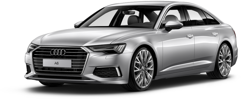 Сребрист седан Audi A6 в профил Тапет