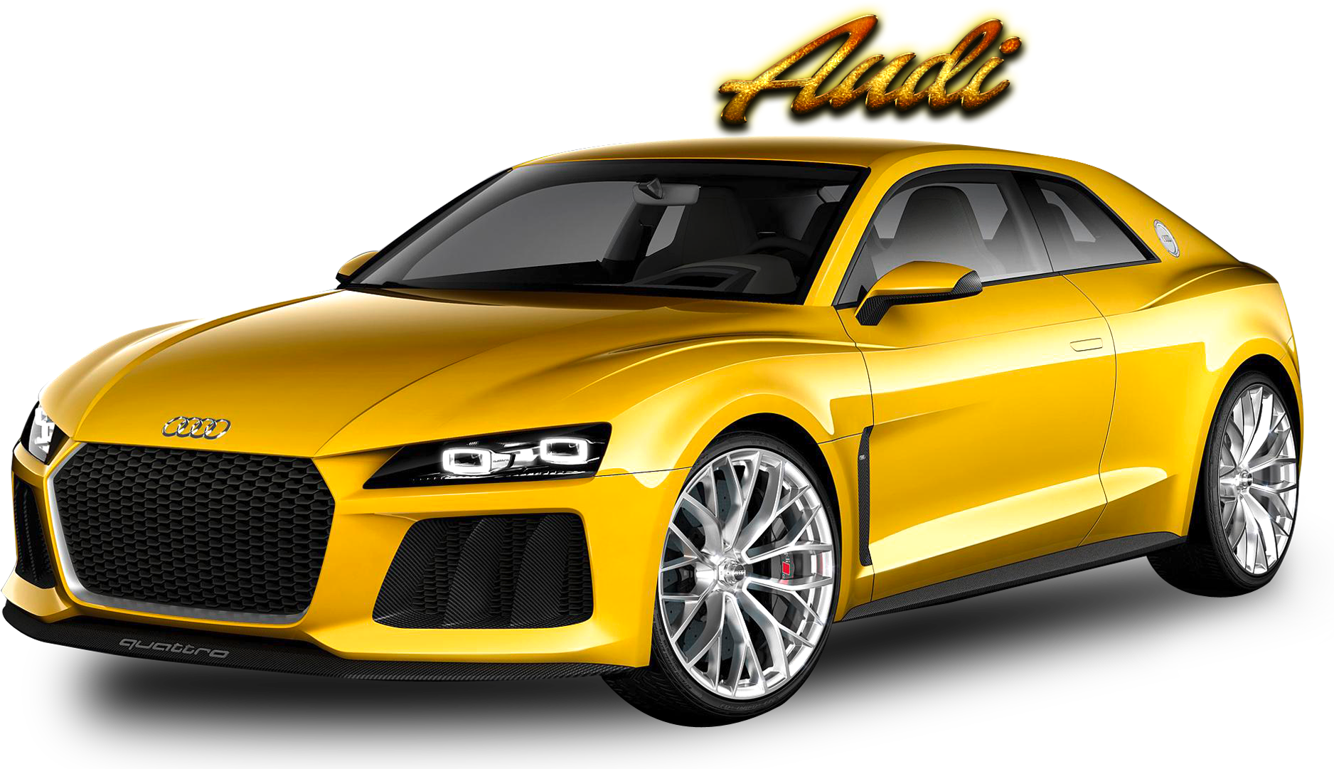 Жълто Audi Quattro състезателно купе Тапет