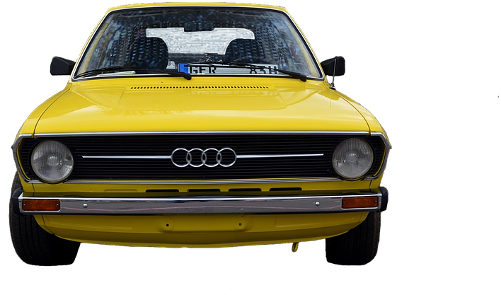 Ретро жълто Audi отпред Тапет
