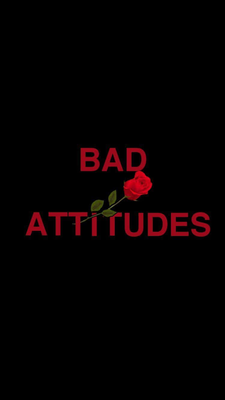 Baddie Attitudes и червена роза за iPhone Тапет