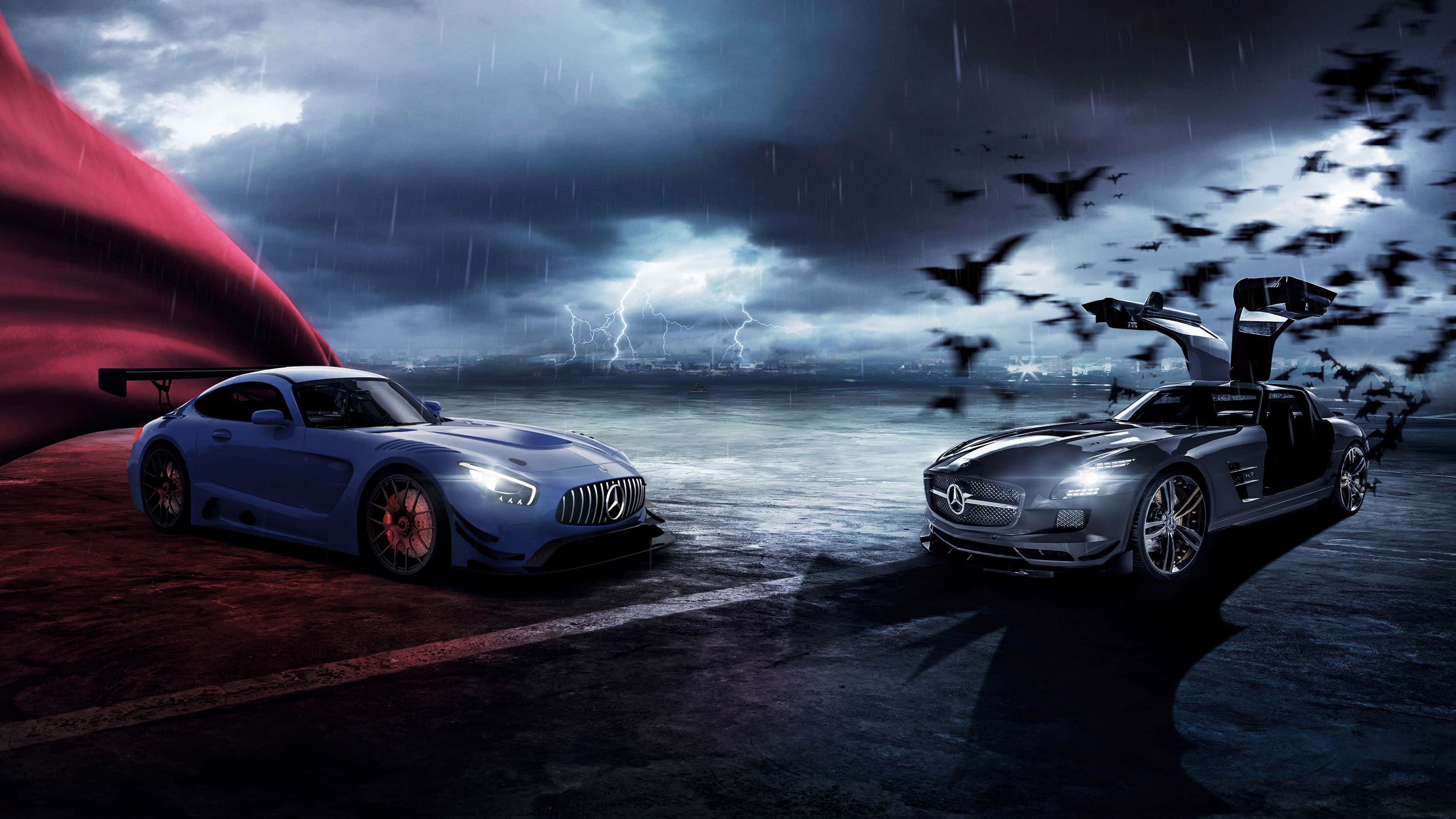 Batman Superman коли Mercedes AMG Тапет
