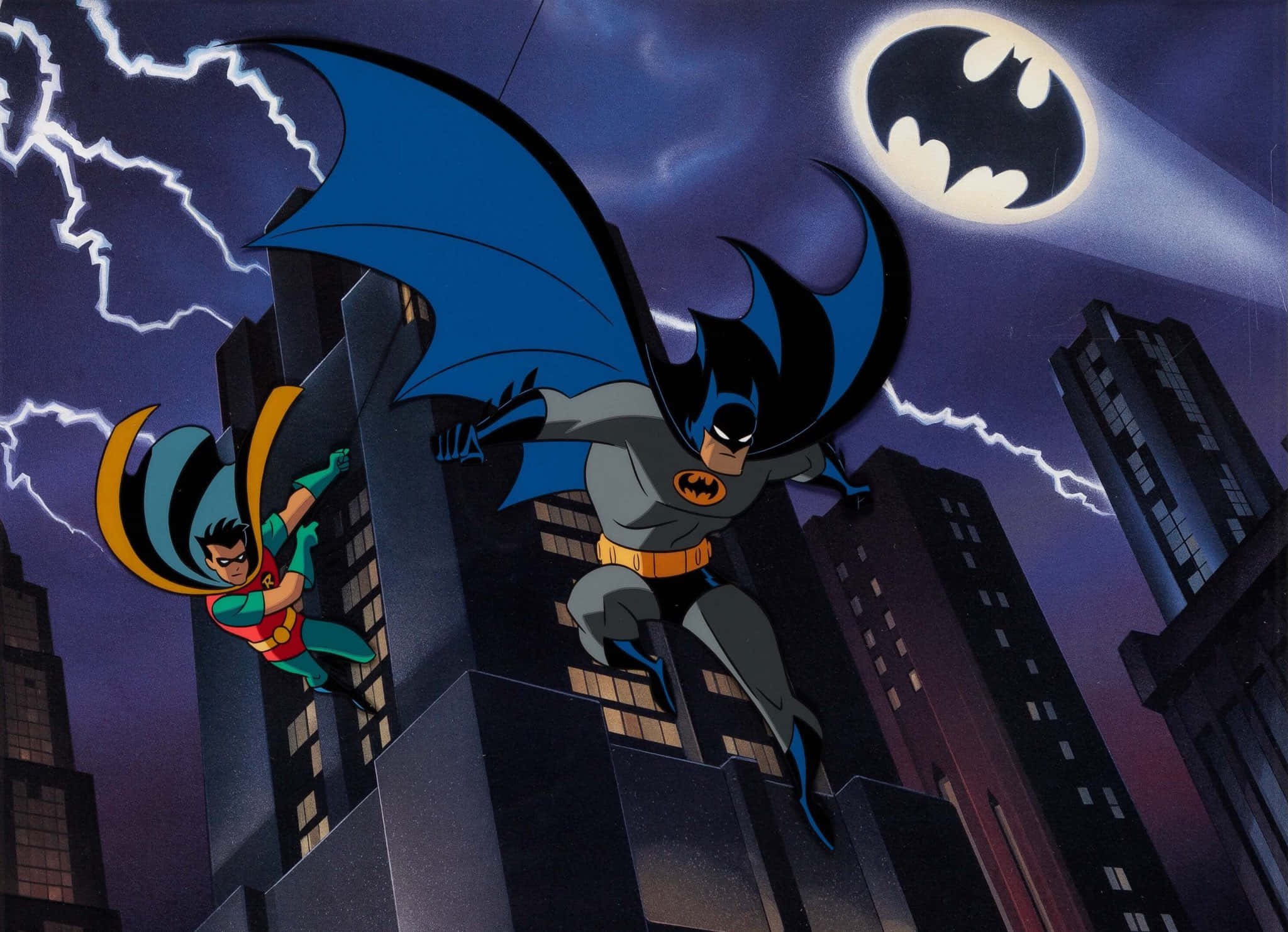 Batman: Анимационният сериал Бат-сигнал Робин Тапет