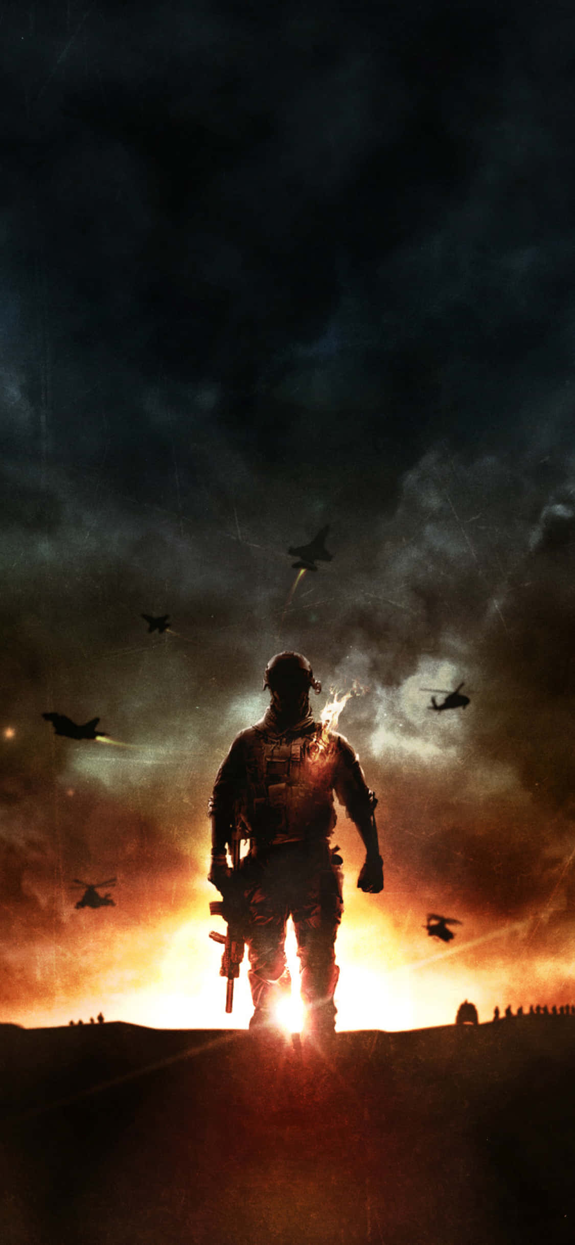 Потапете се в интензивния свят на Battlefield 4 на вашия iPhone X Тапет