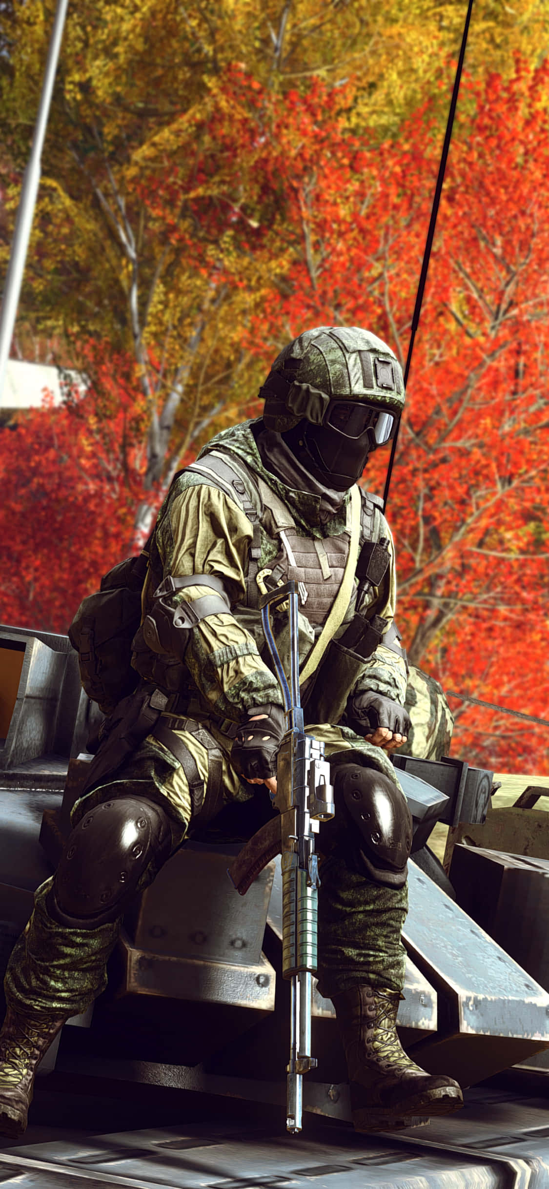 Загубете се в непрестанно действие с Battlefield 4 на ваши iPhone X Тапет