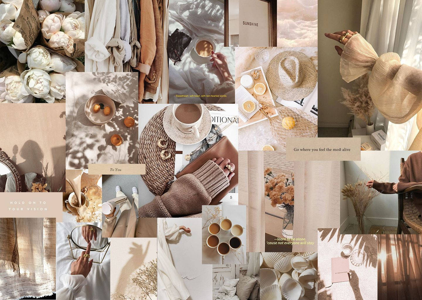 Beige естетика лаптоп за излизане с момичета Тапет