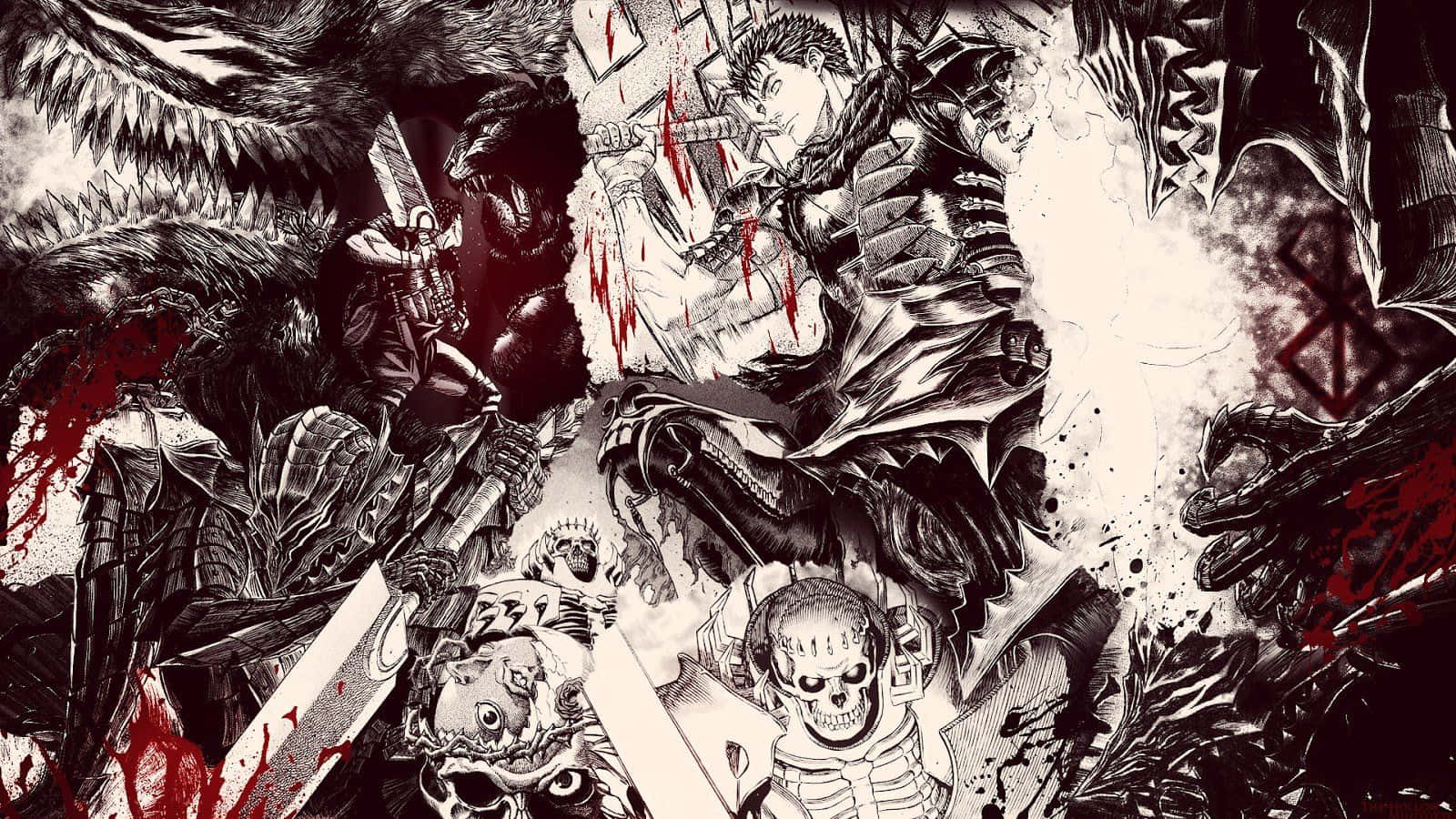 Berserk Manga Тъмно Графити Тапет