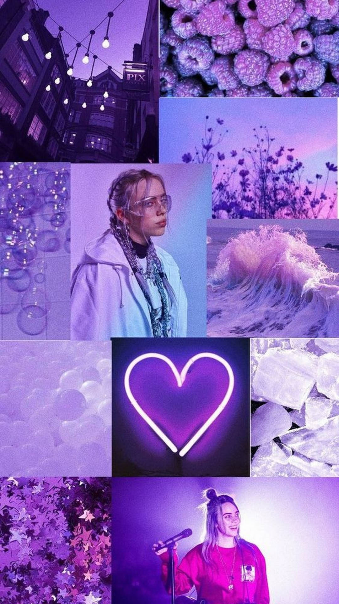 Светло лилава естетика Billie Eilish Тапет