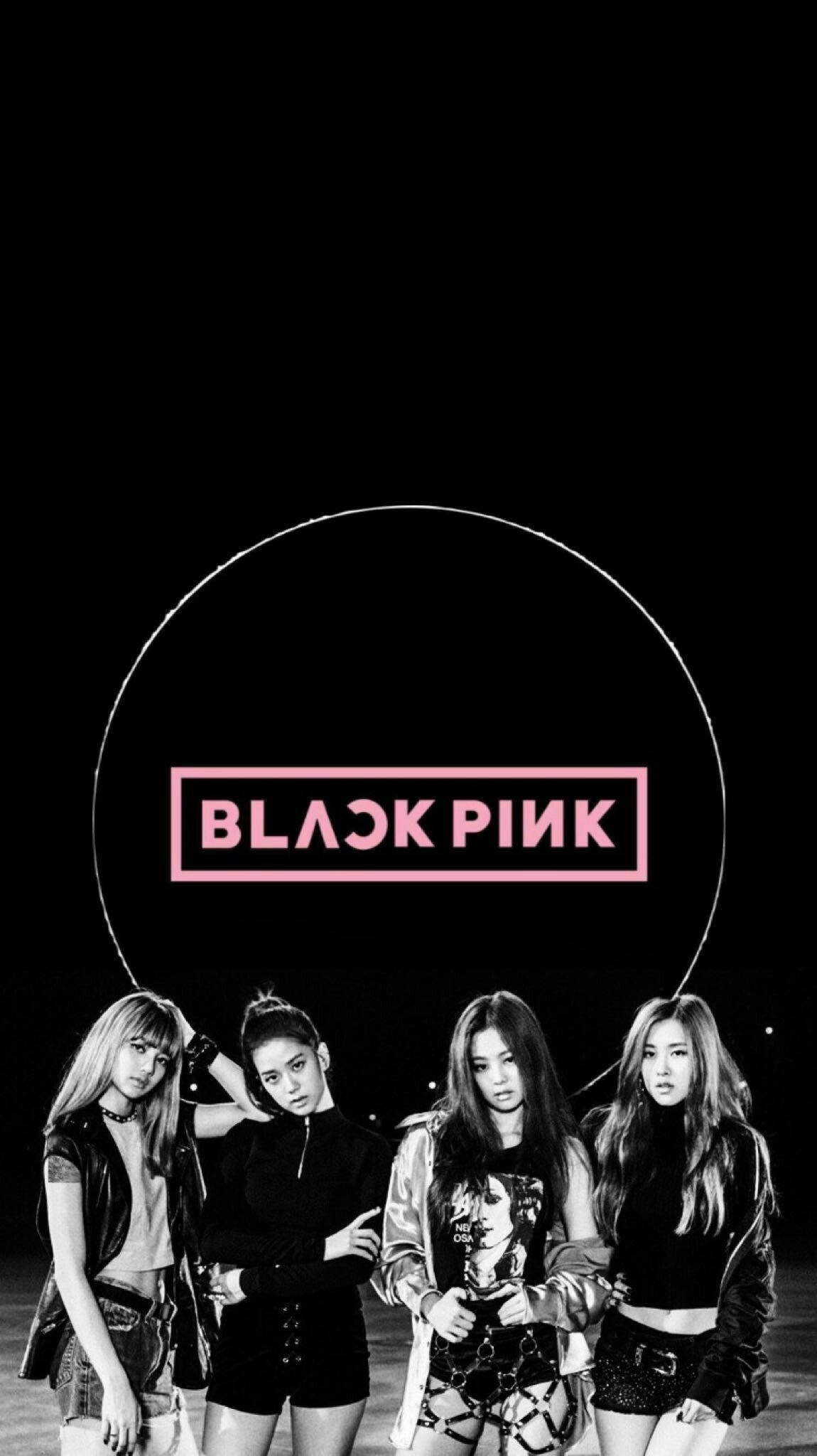 Blackpink членове и лого в пръстен Тапет
