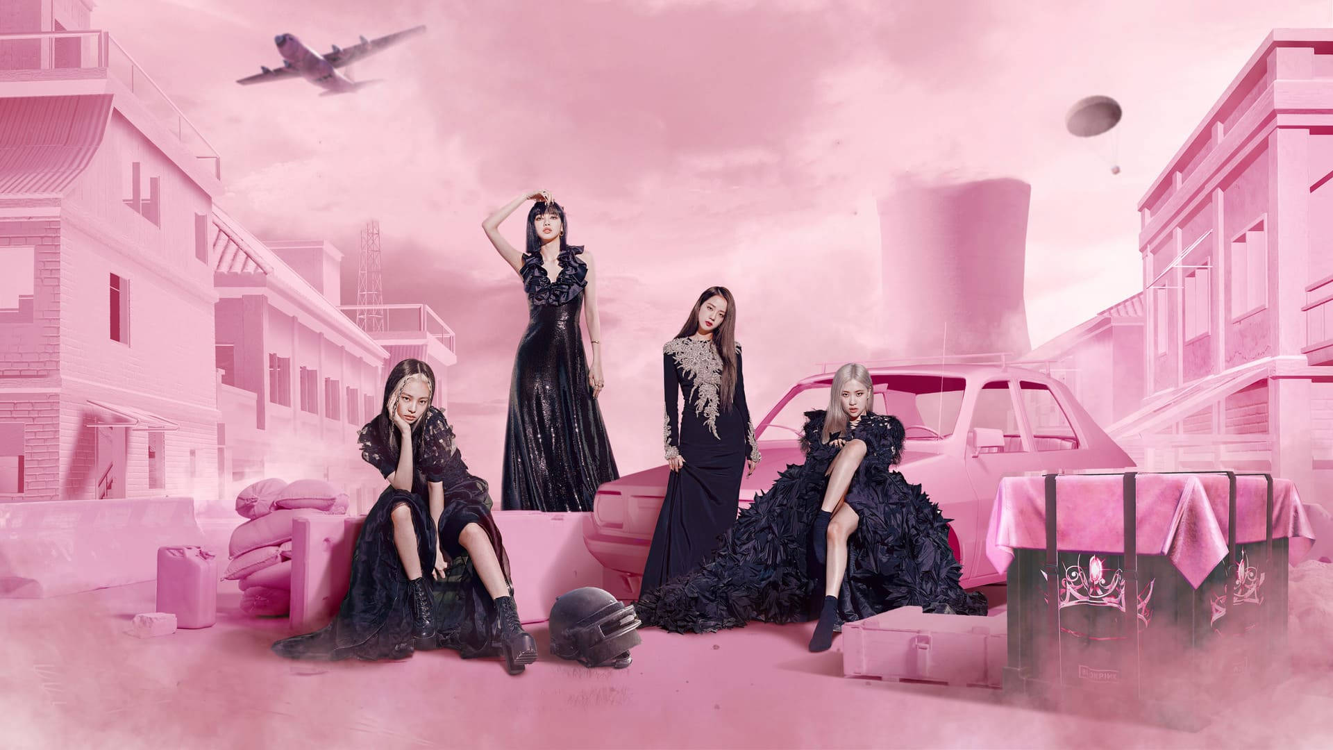 Черни рокли Blackpink за десктоп Тапет