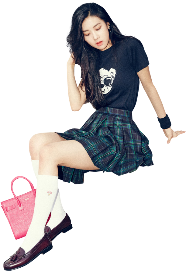 Модна поза на участница от Blackpink Тапет