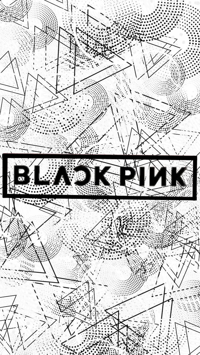 Лого на Blackpink върху черно и бяло Тапет