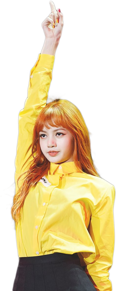 Поза на членка на Blackpink с жълта блуза Тапет