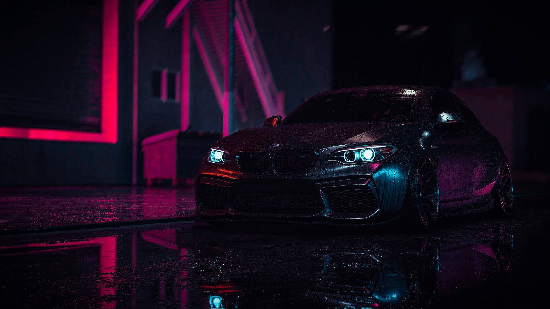 Мокър черен BMW лаптоп Тапет
