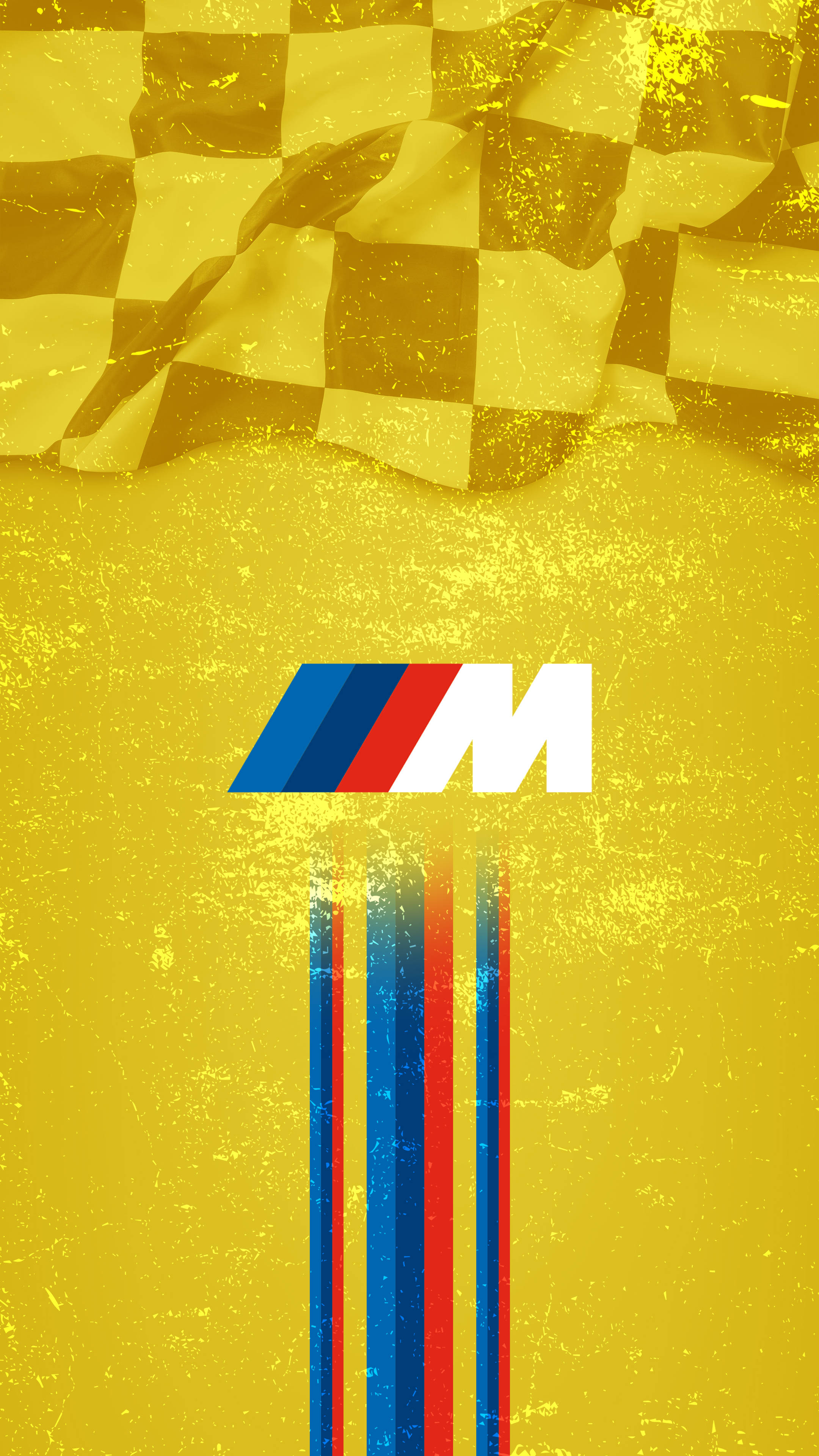 Жълто състезателно знаме с лого BMW M Тапет