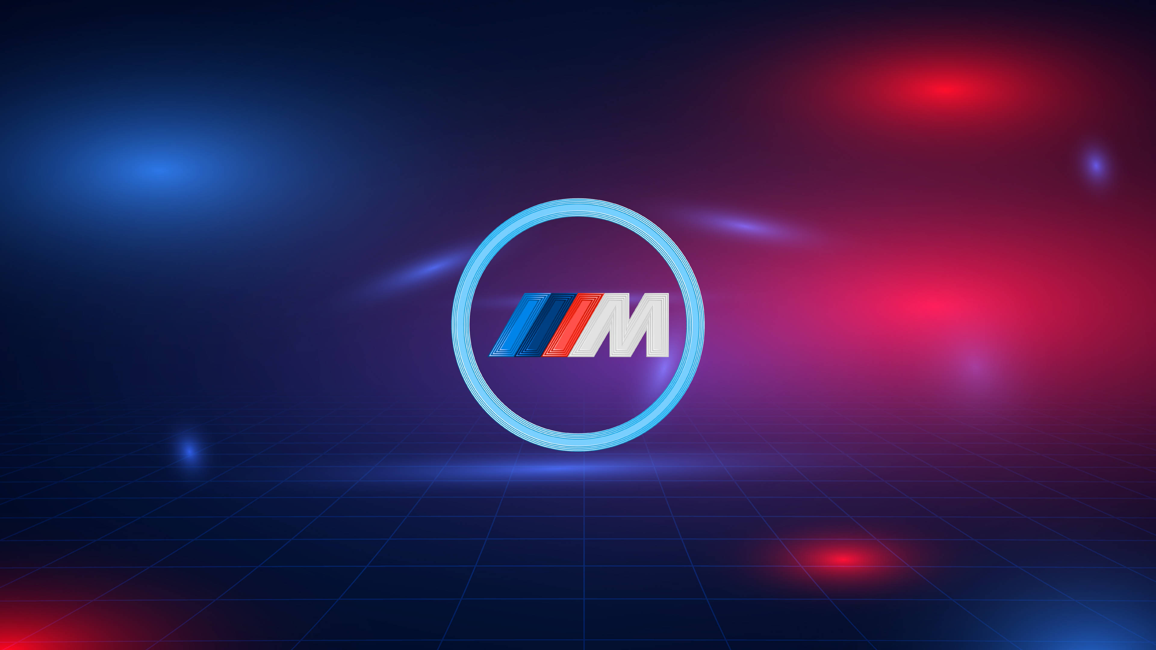 Синьо червени светлини лого BMW M Тапет