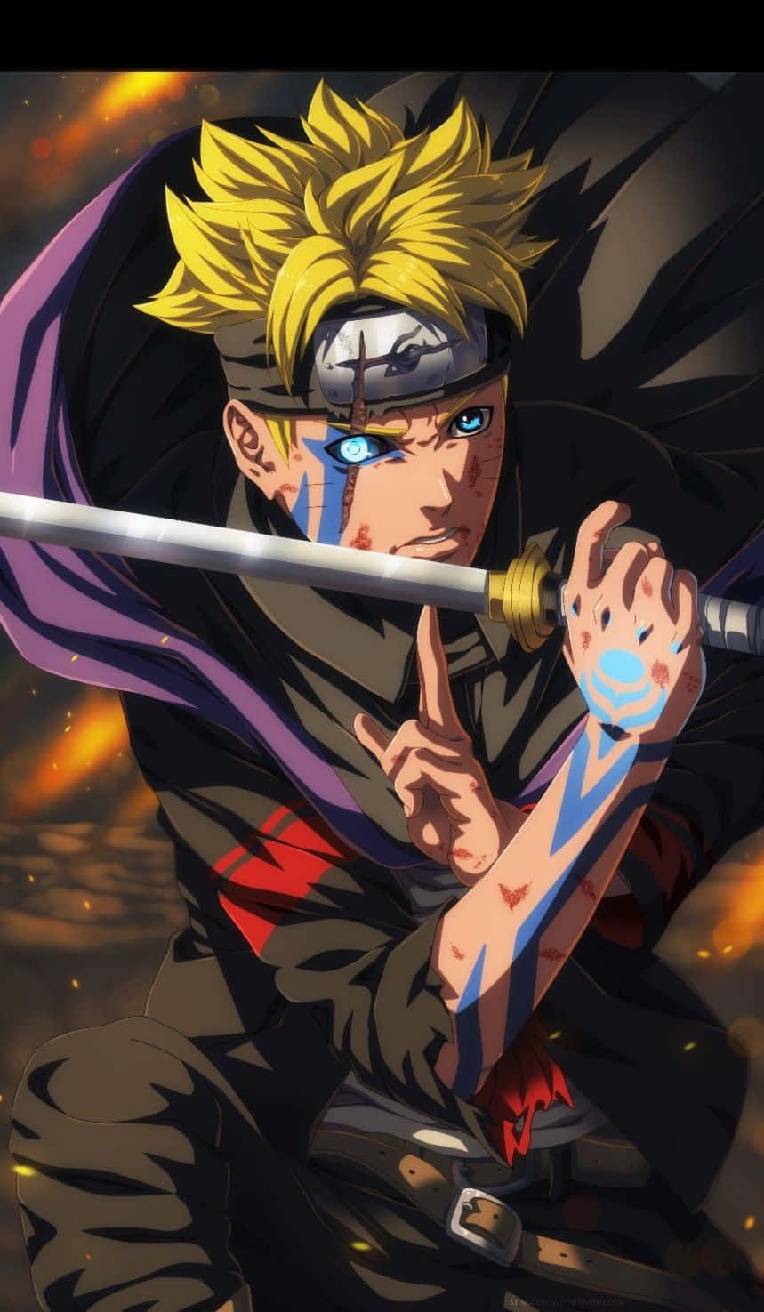 Boruto Uzumaki от Наруто – Естетичен телефонен фон Тапет