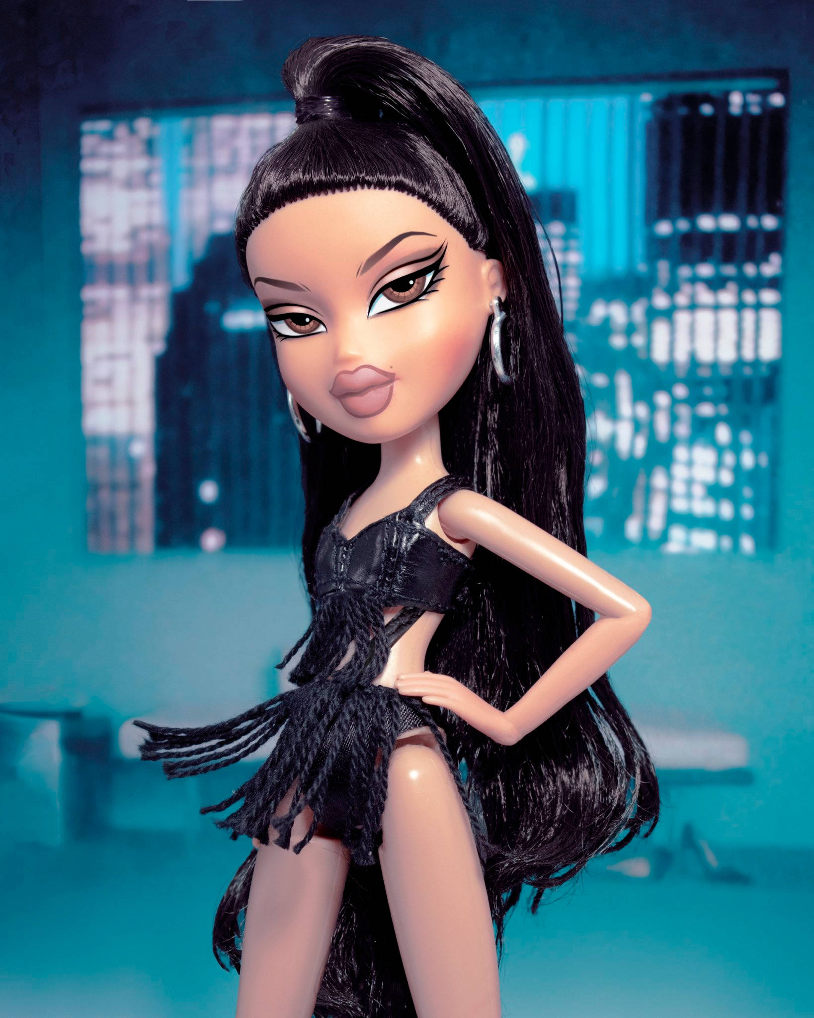 Bratz естетика супер модел в черно Тапет