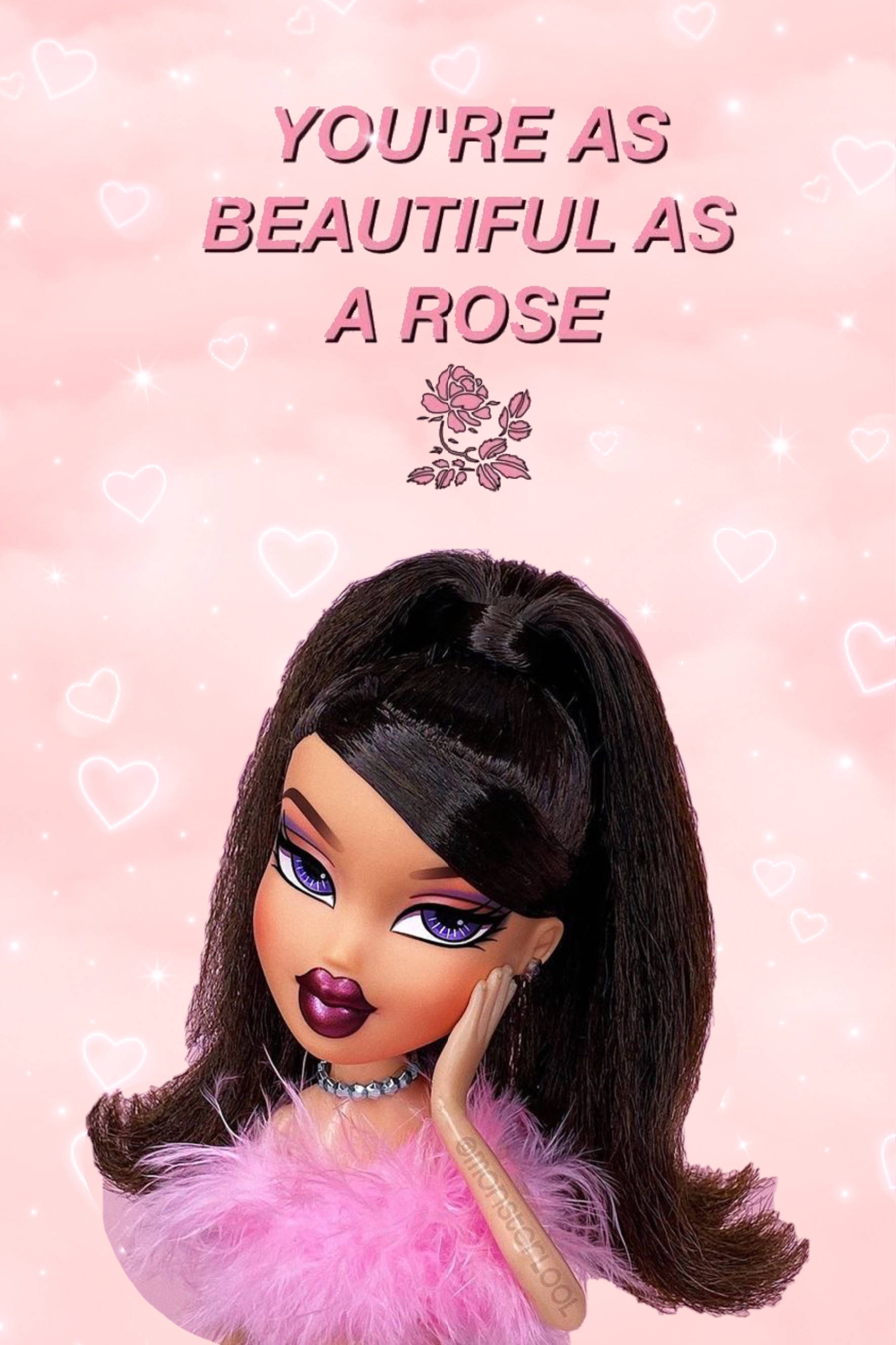 Красива цитатна естетика на кукла Bratz Тапет