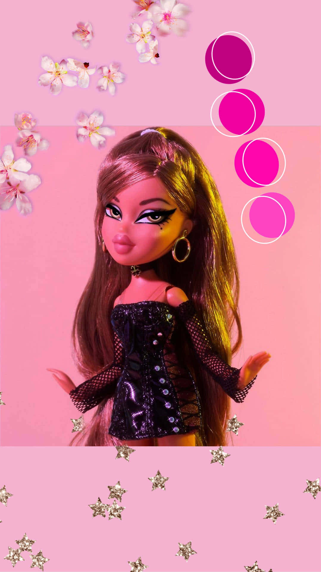 Наслаждай се цветната естетика на куклите Bratz Тапет