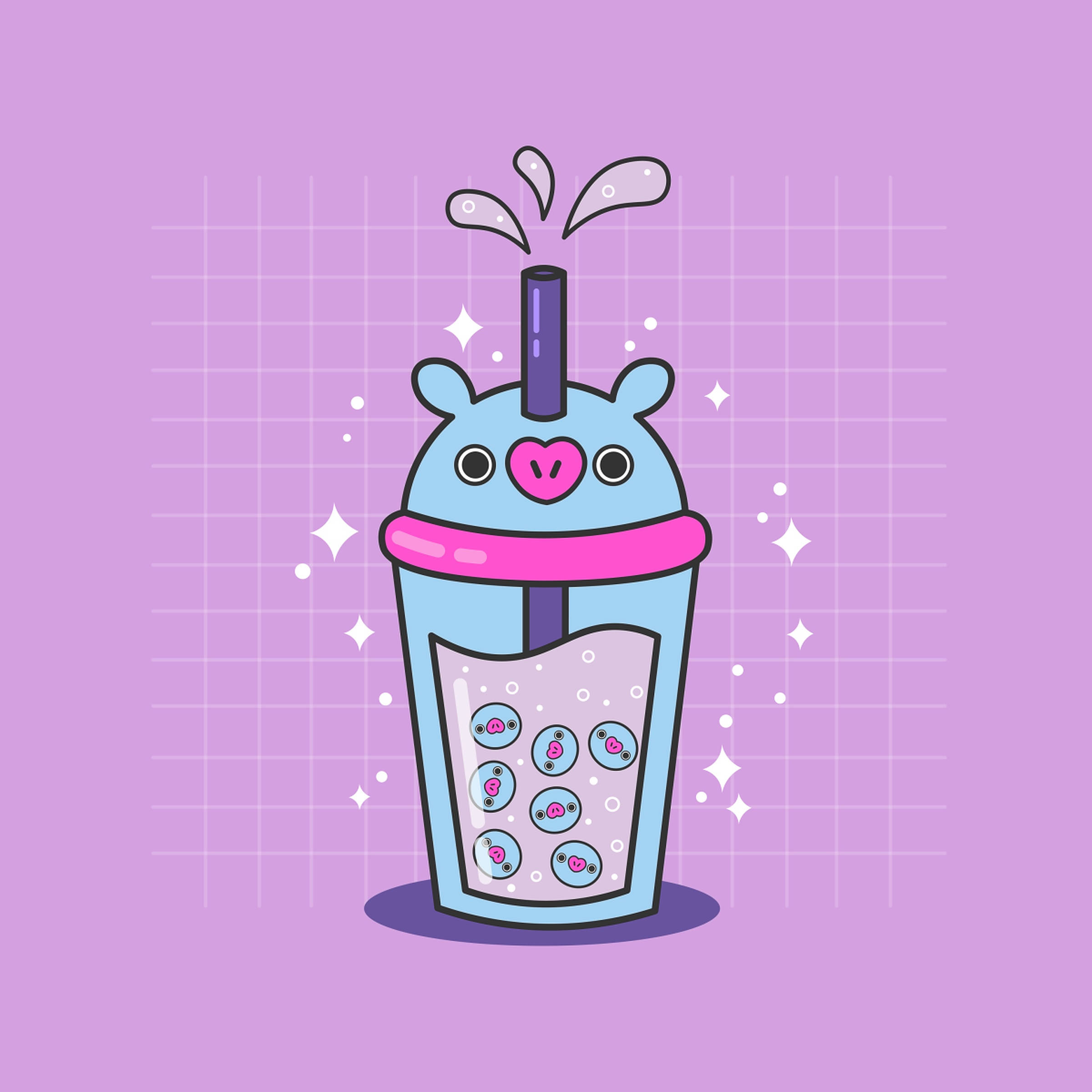 Манг Bt21 боба чай Тапет