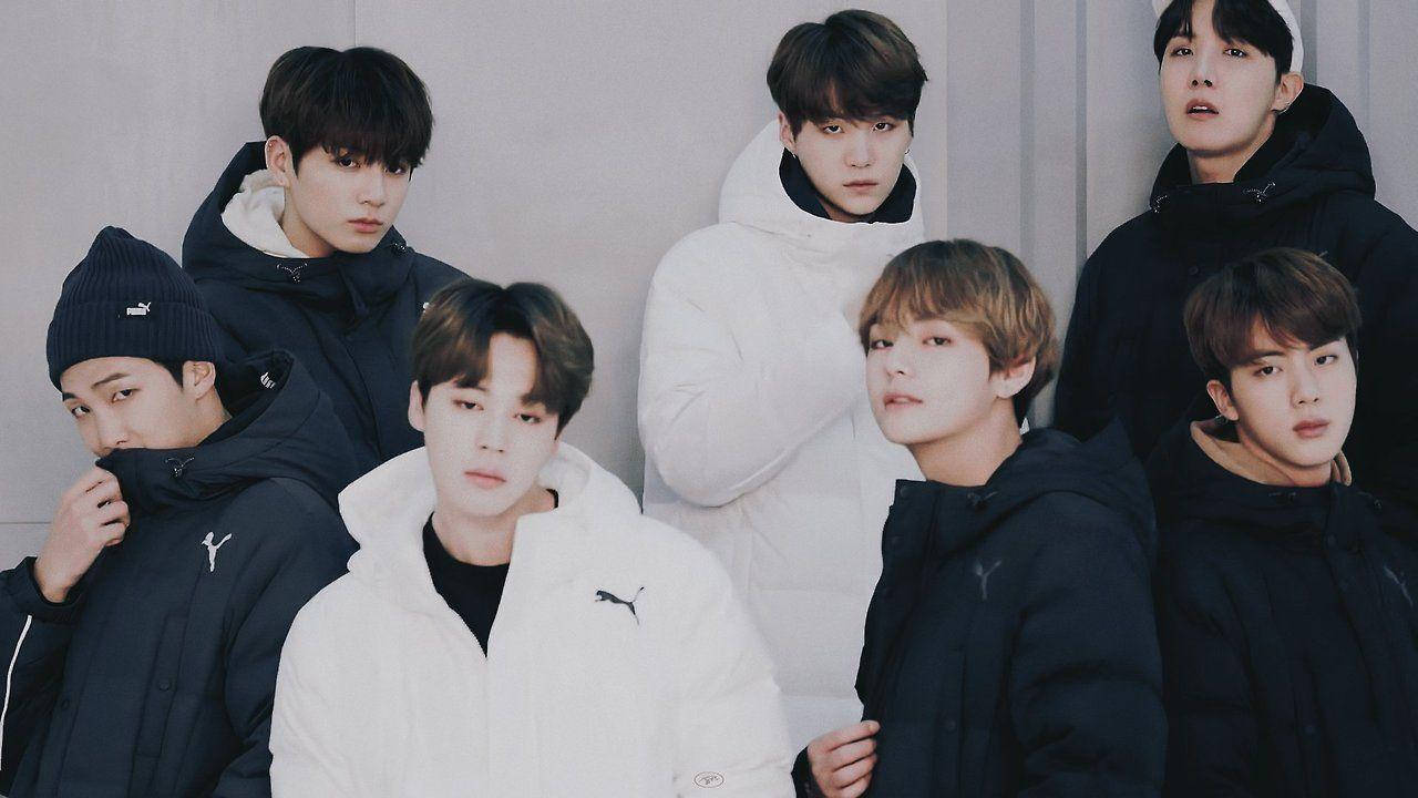 Сладки BTS в дебели якета Тапет