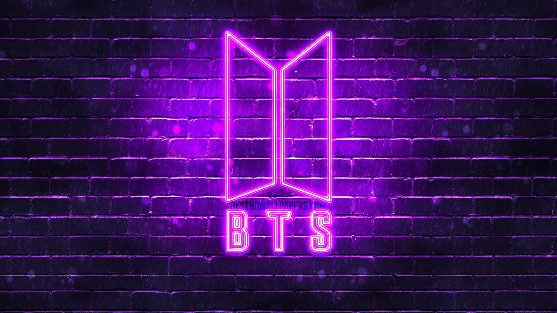 Естетика BTS в лилаво с тухли Тапет
