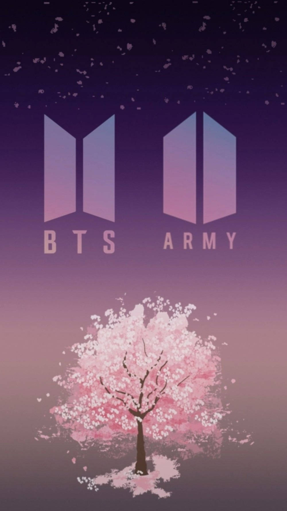 BTS ARMY Лого Лилаво Естетично Тапет