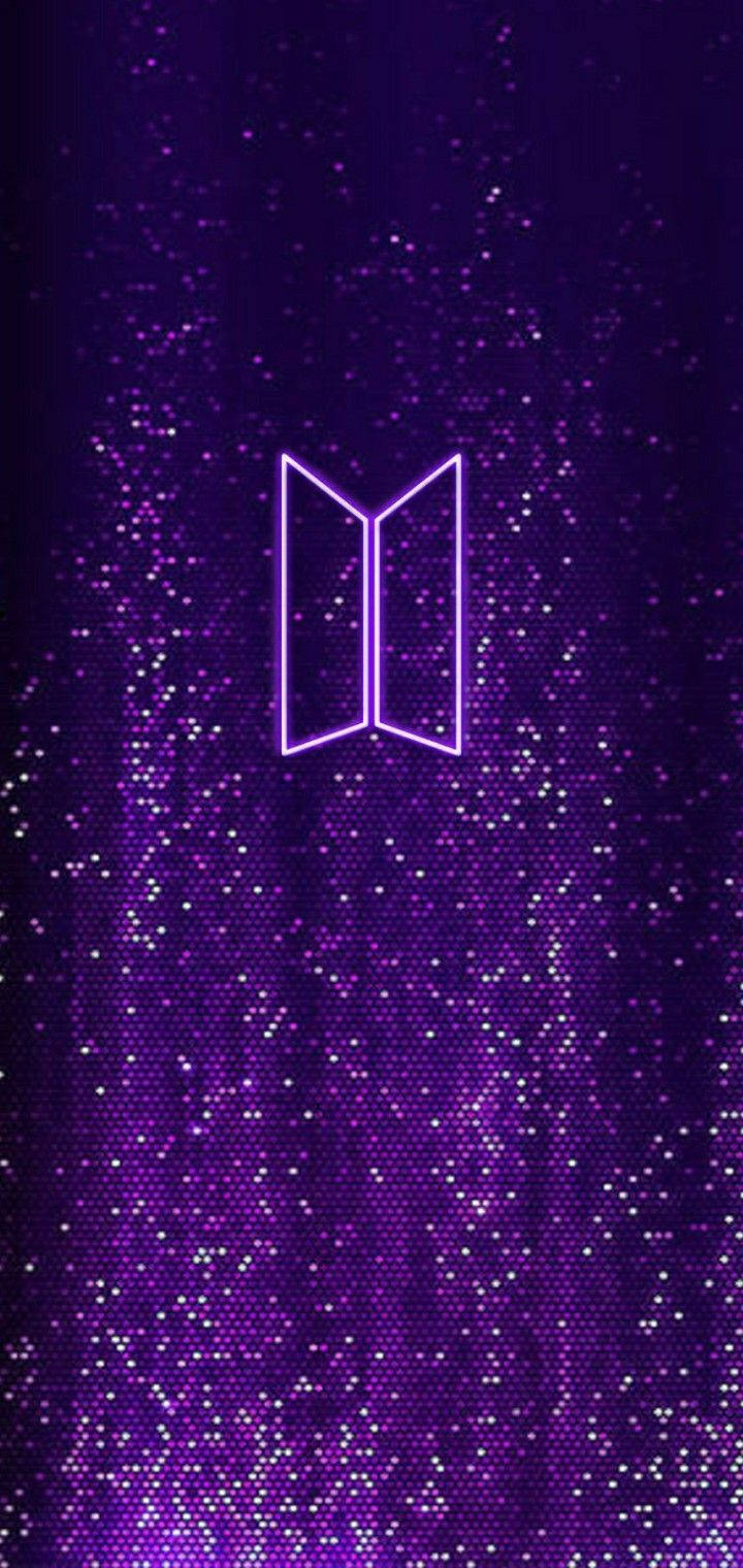 Неоново лилаво лого на BTS Тапет