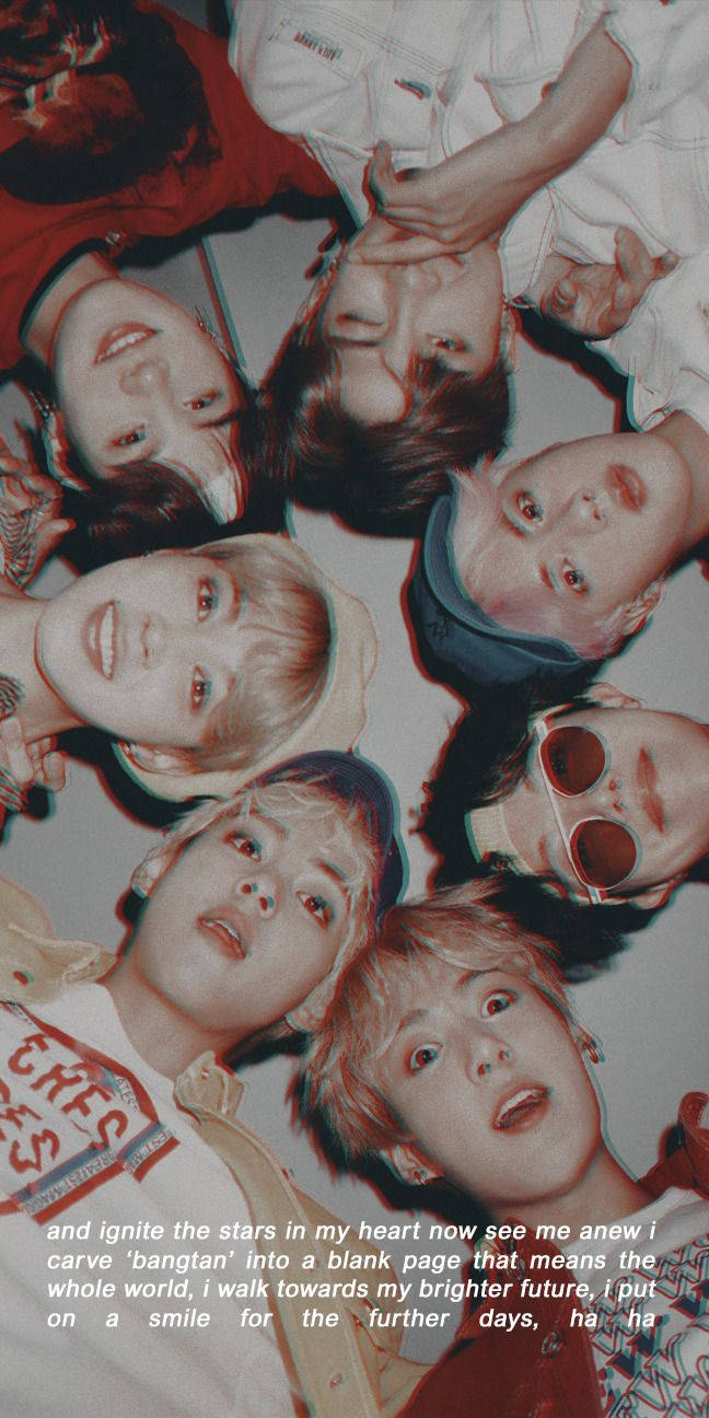 Естетично групово селфи на BTS Тапет