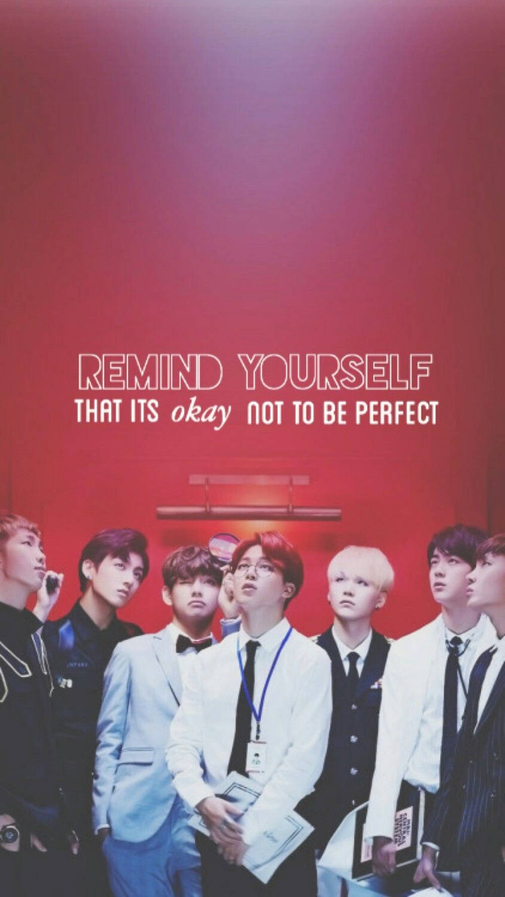 Червен фон за телефонна тема на BTS Тапет