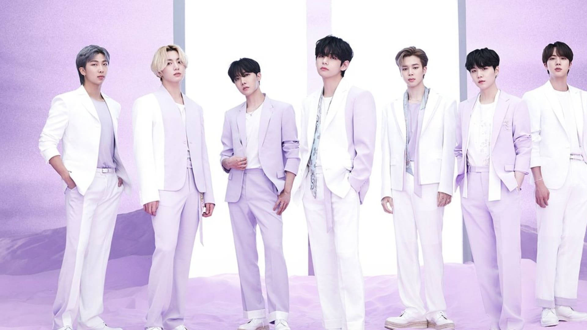BTS K-Pop Пастелно Лилаво тапет