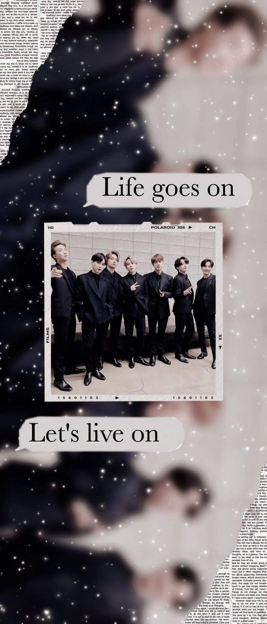 BTS Life Goes On балони с думи Тапет