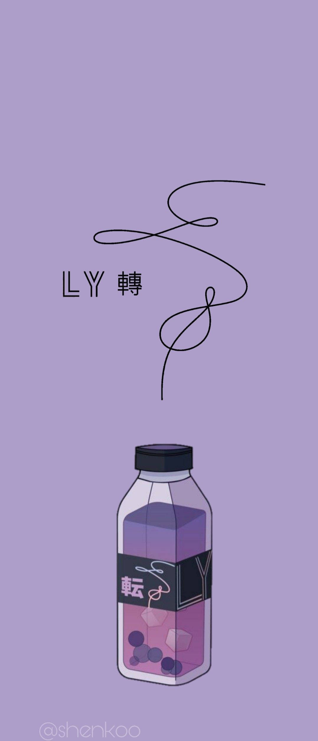 BTS естетик Love Yourself лилав Тапет