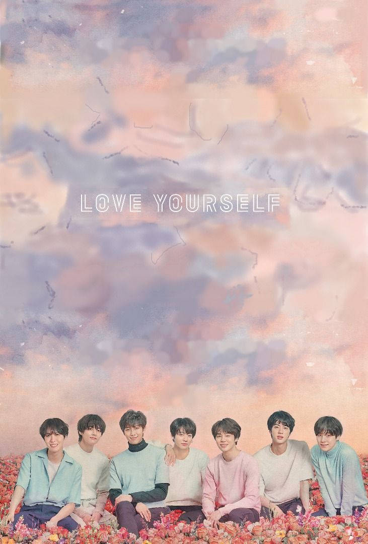 Естетично BTS легло от рози Тапет