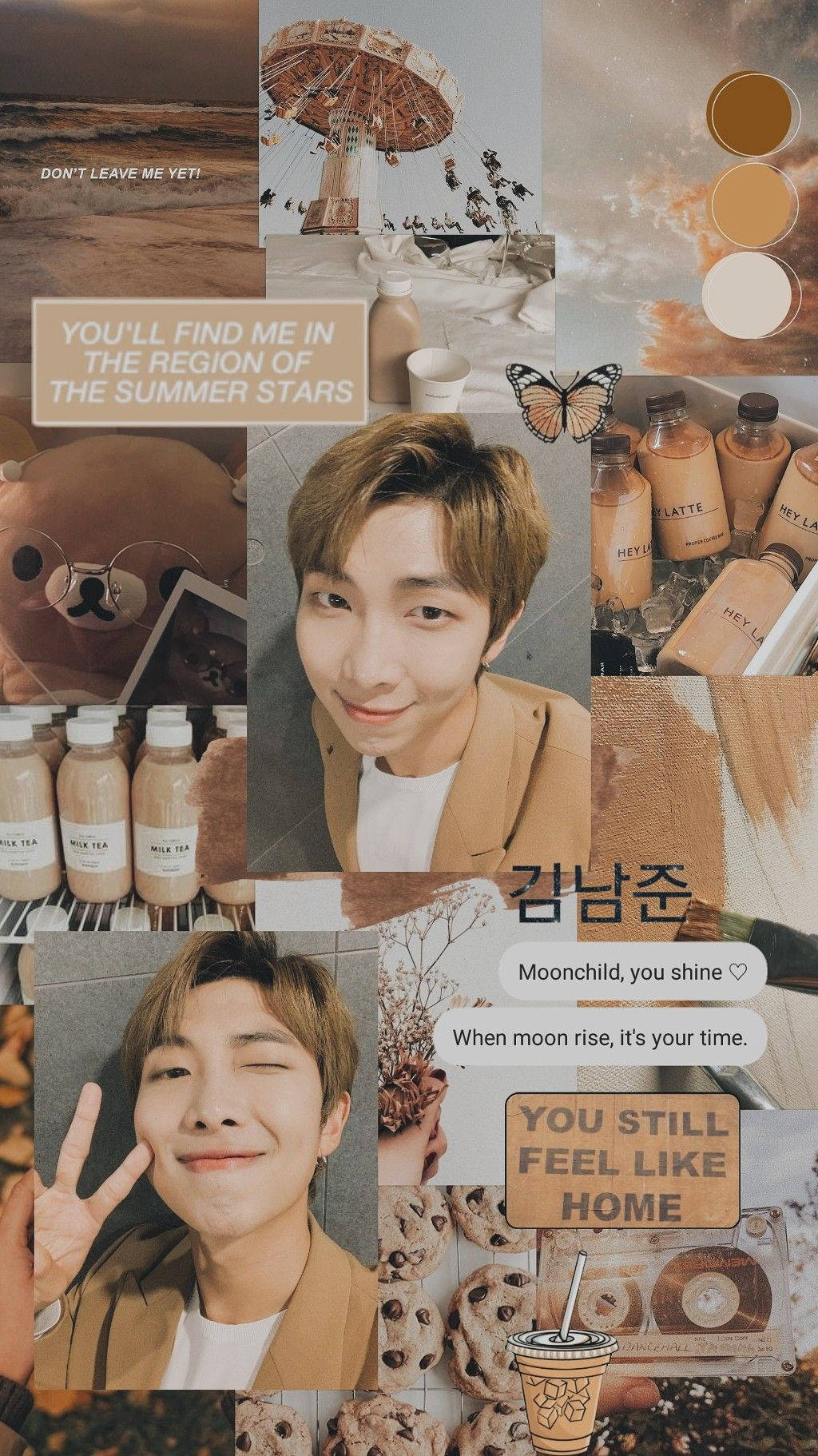Бежов естетичен BTS RM Тапет