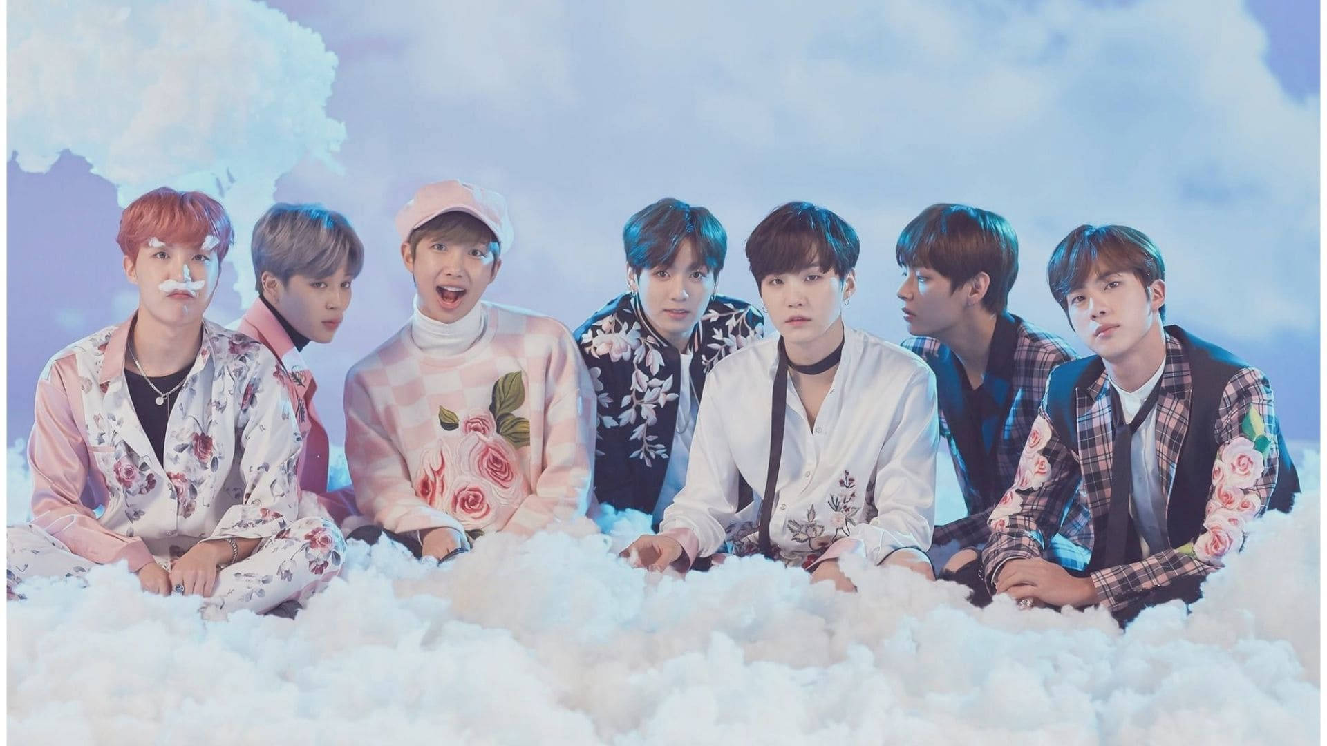 Тапет за десктоп с BTS и изкуствен сняг Тапет