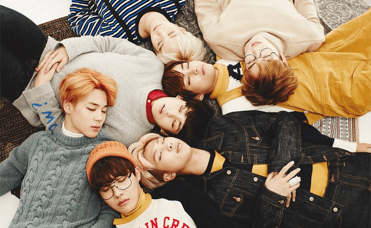 Сладки BTS, спящи един на друг Тапет