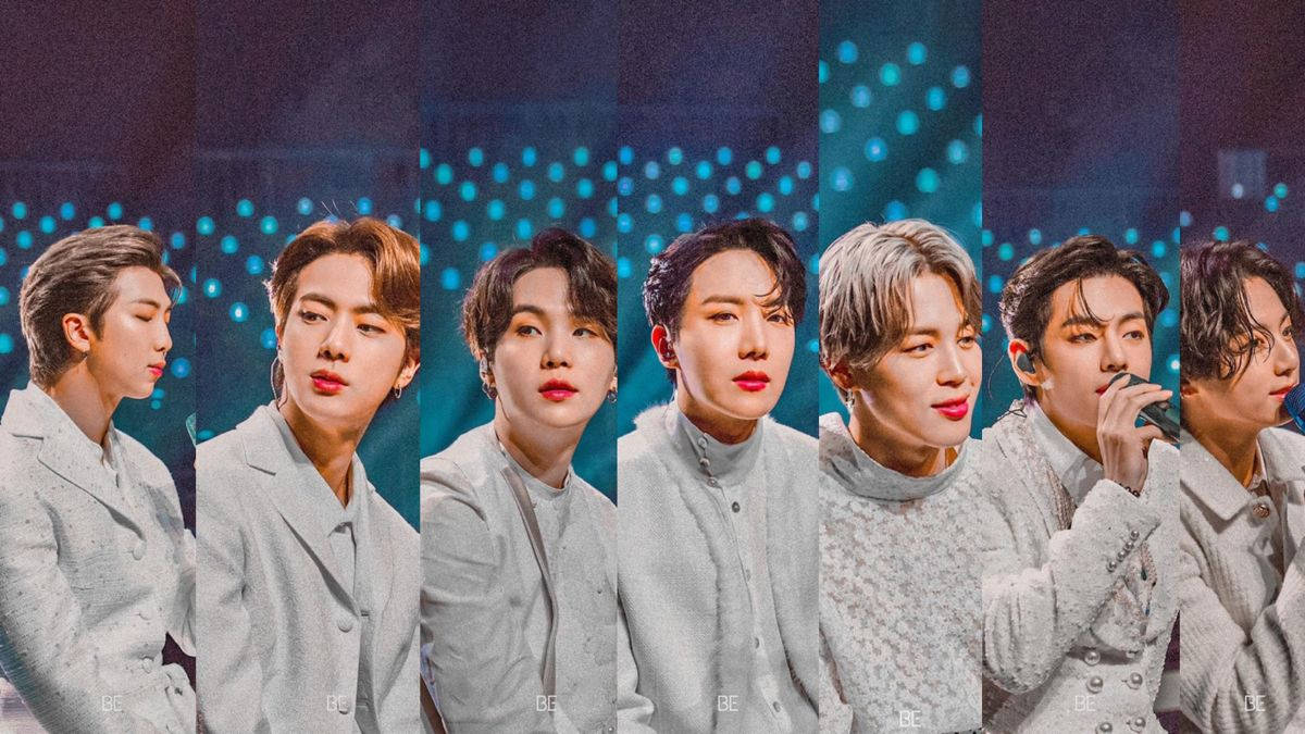 Дестинация за работен плот на BTS с разделен екран Тапет