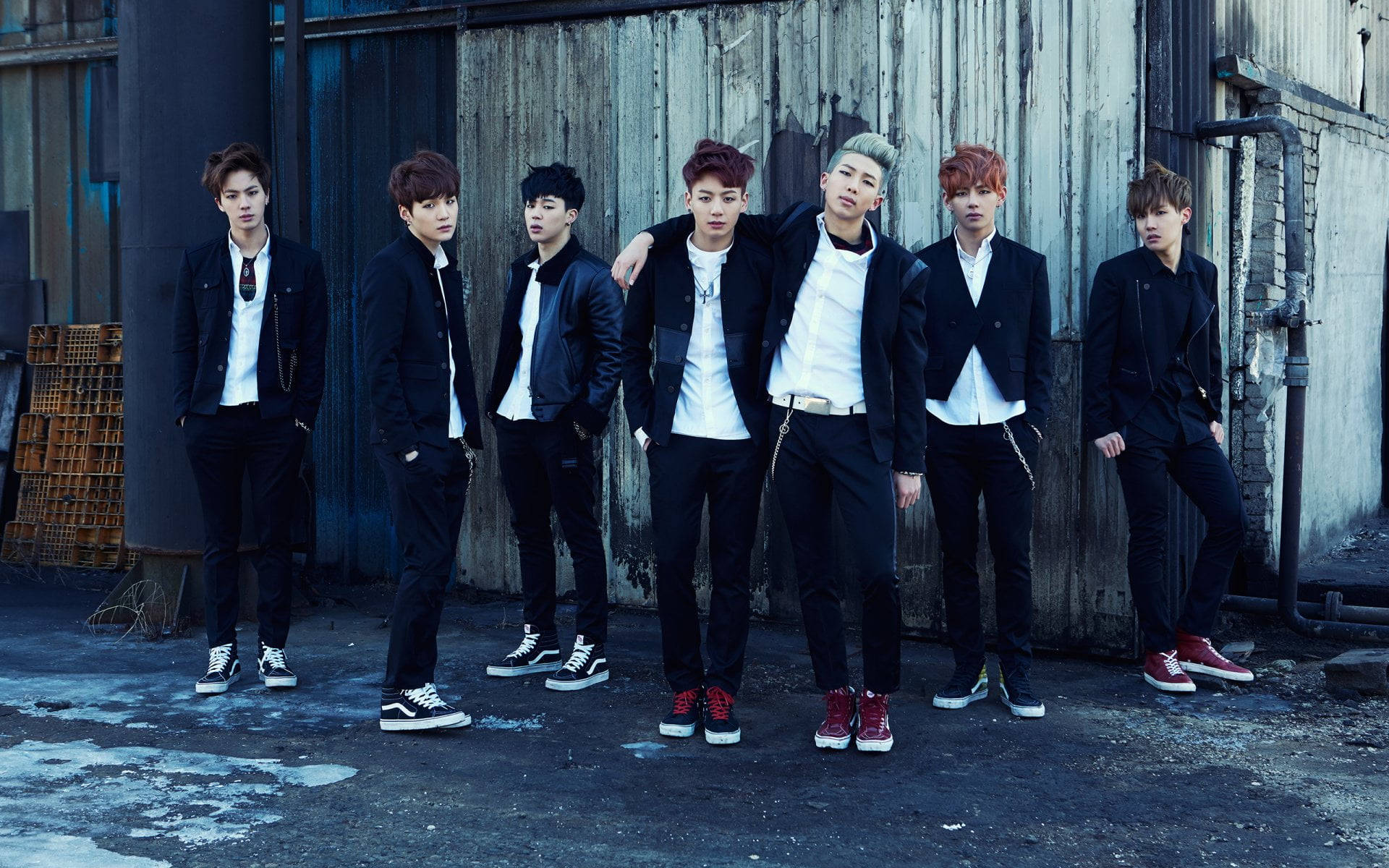 BTS групова снимка Skool Luv Affair Тапет