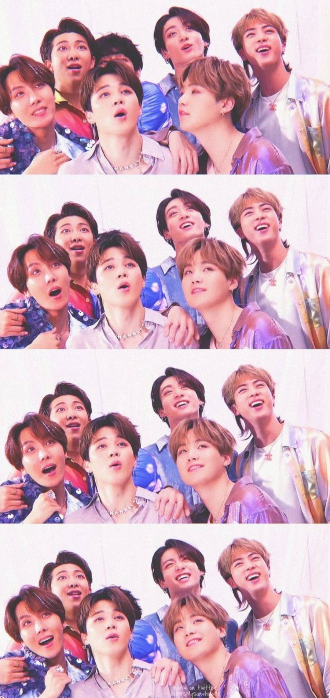 BTS Екран Заключване Последователност Колаж Тапет