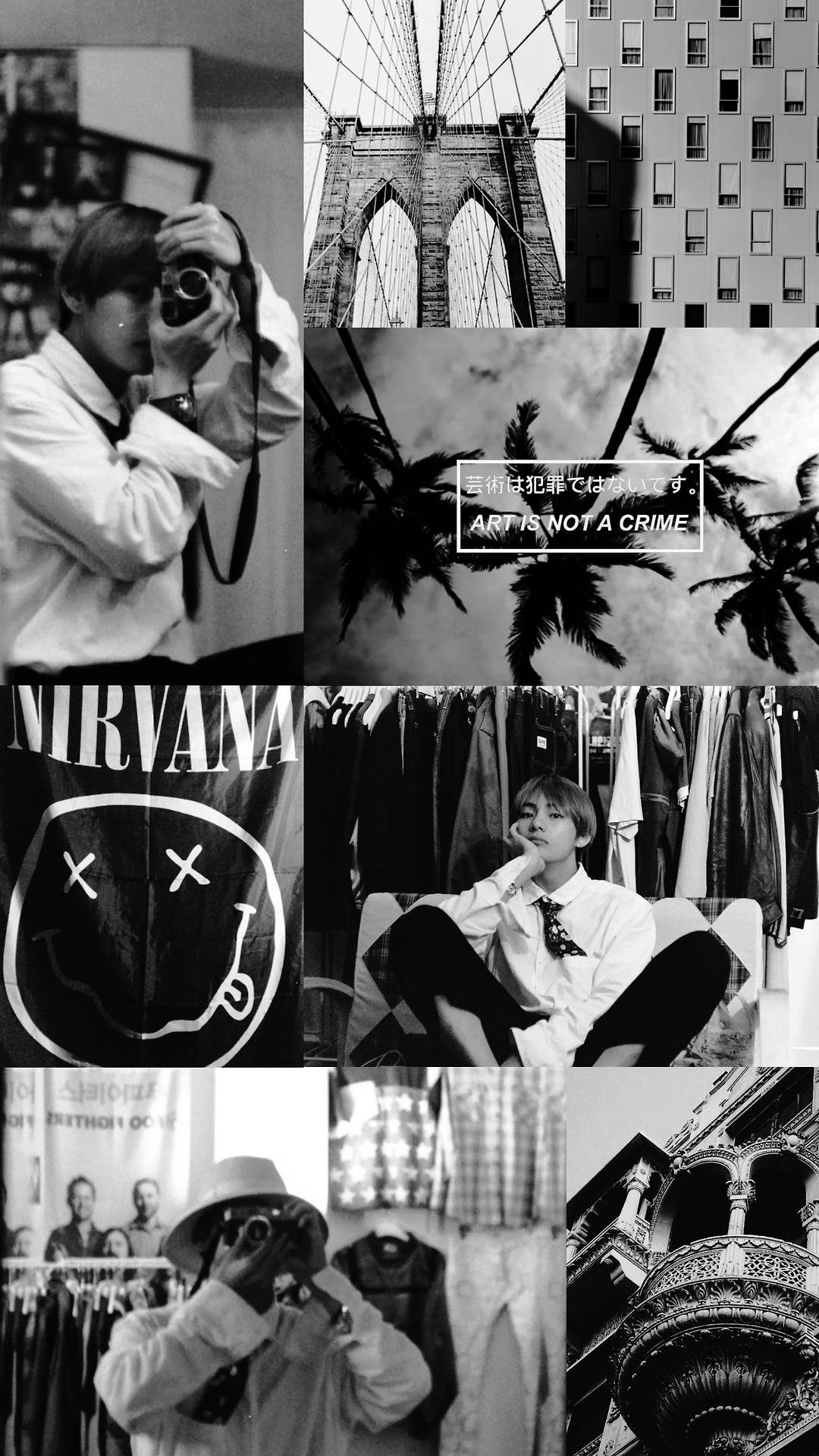BTS Естетика BNW Ким Техьонг Тапет
