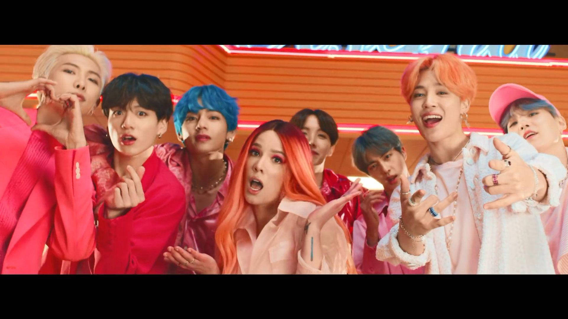 BTS и Halsey тапет за десктоп Тапет
