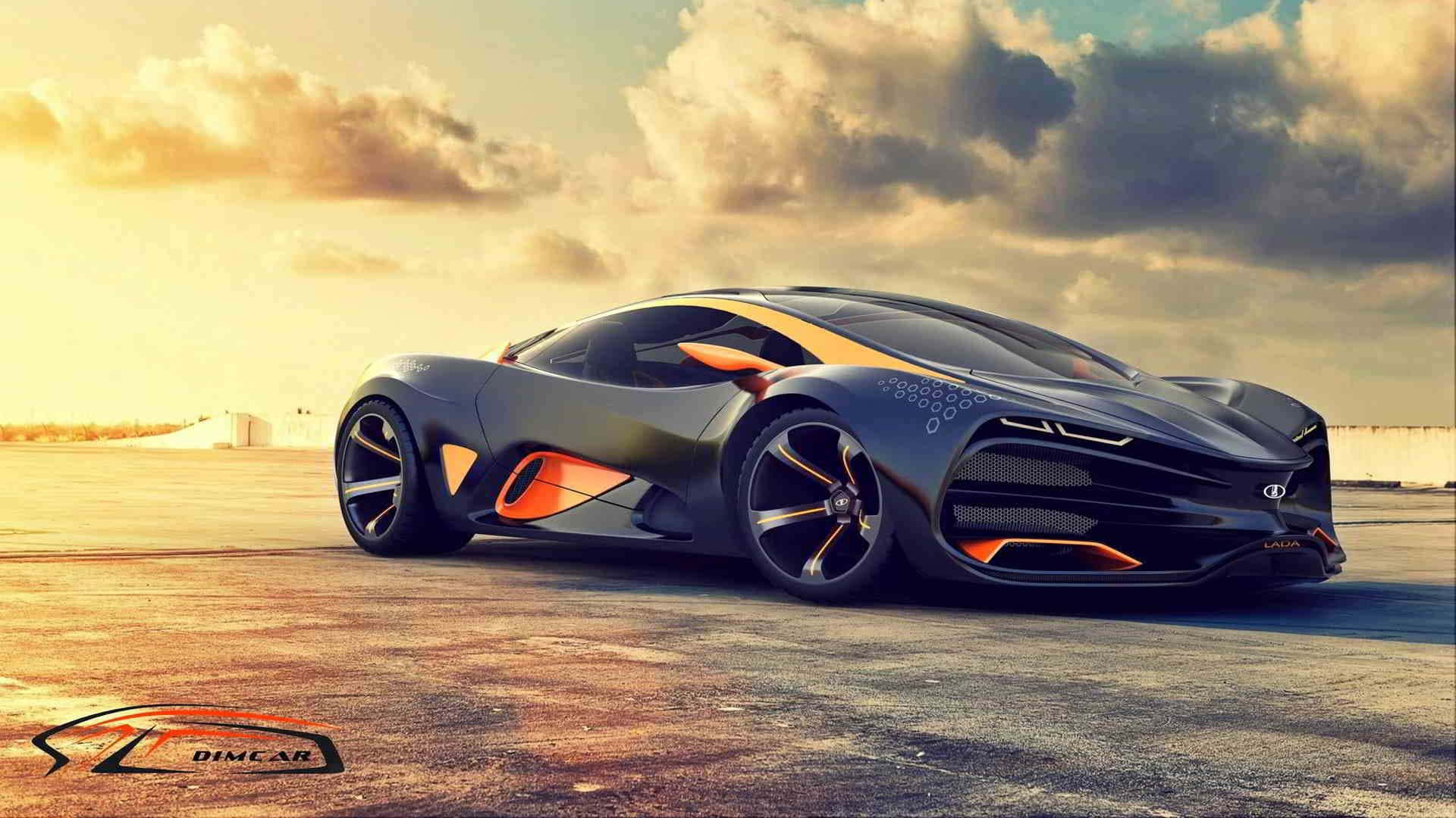 Готично матово черно изображение на кола Bugatti Тапет