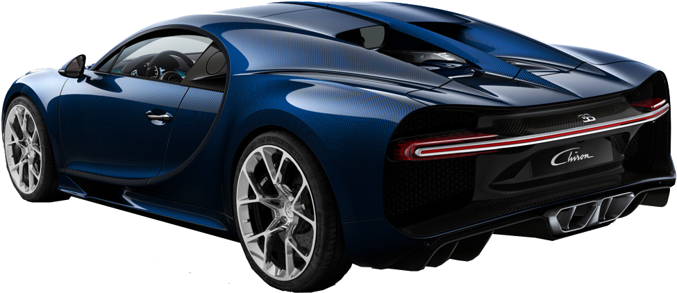 Син Bugatti Chiron отзад Тапет
