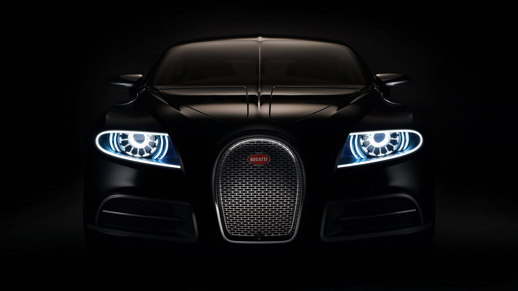Готична черна кола Bugatti Тапет