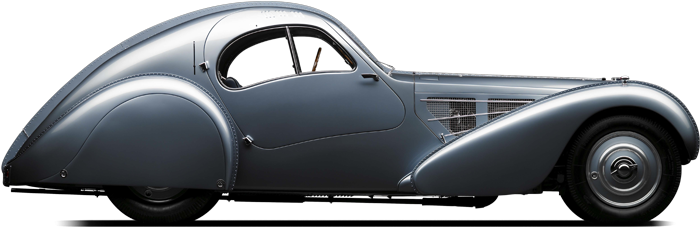 Класически автомобил Bugatti в профил Тапет