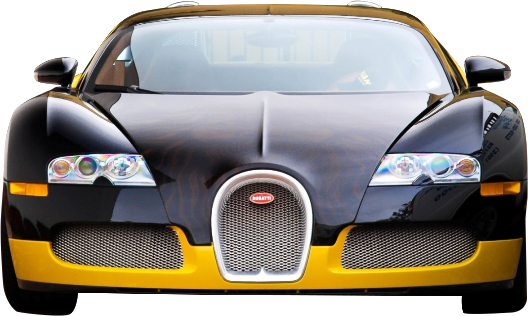 Черно-жълта Bugatti Veyron отпред Тапет