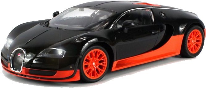 Черен Оранжев Bugatti Veyron Страничен Изглед Тапет